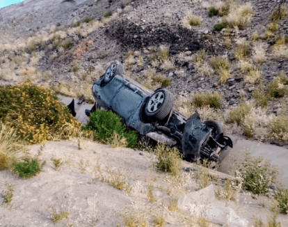 Cuatro sanjuaninos volcaron en Ruta 40: dos terminaron&nbsp;hospitalizados