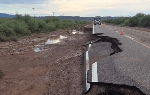 Temporal en San Juan: cortaron la Ruta 141 por graves daños en la&nbsp;calzada